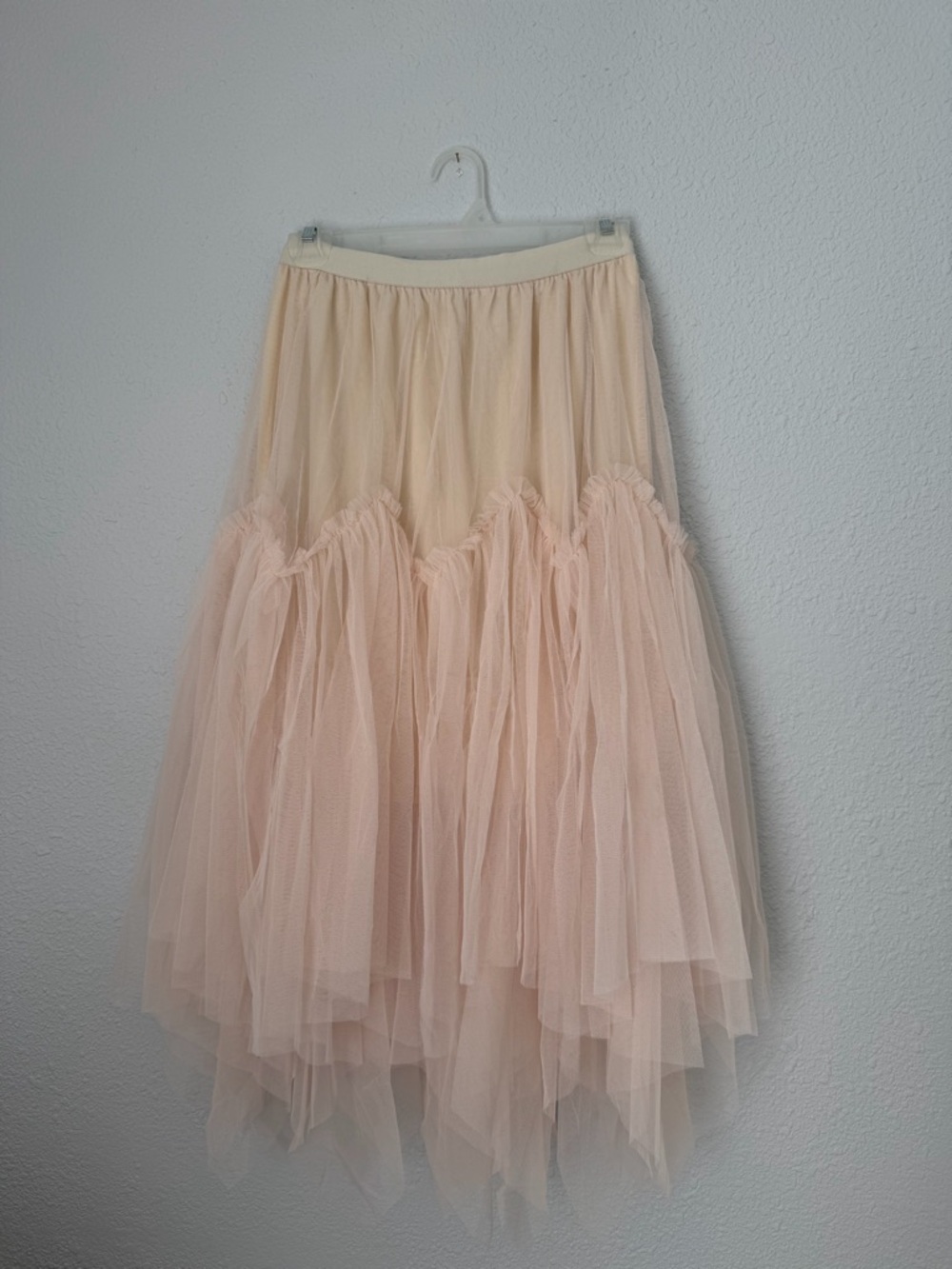 Sheer Tulle Layered Midi Skirt with Lining | Small
